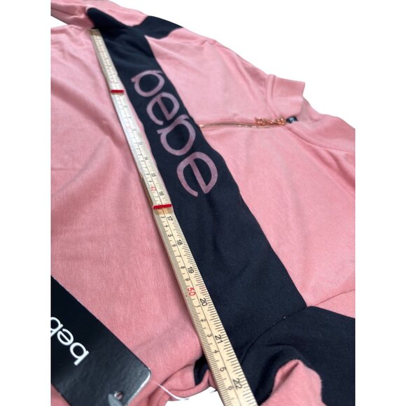 Bebe Womens Pullover Sweatshirt Medium Black/Ash Rose Cotton/Polyester Blend - Picture 11 of 12
